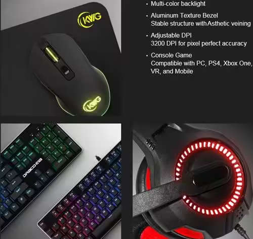 KWG Draco E1A 4 in 1 RGB Multi Colour Backlit