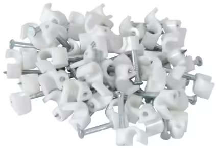 Noble 10mm Round Cable Clips with Nail Pack of