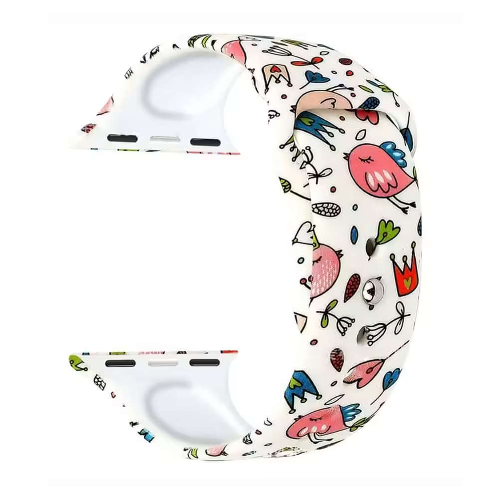 Silicone Strap for 42/44/45/49mm Apple Watch- Tweets- S/M