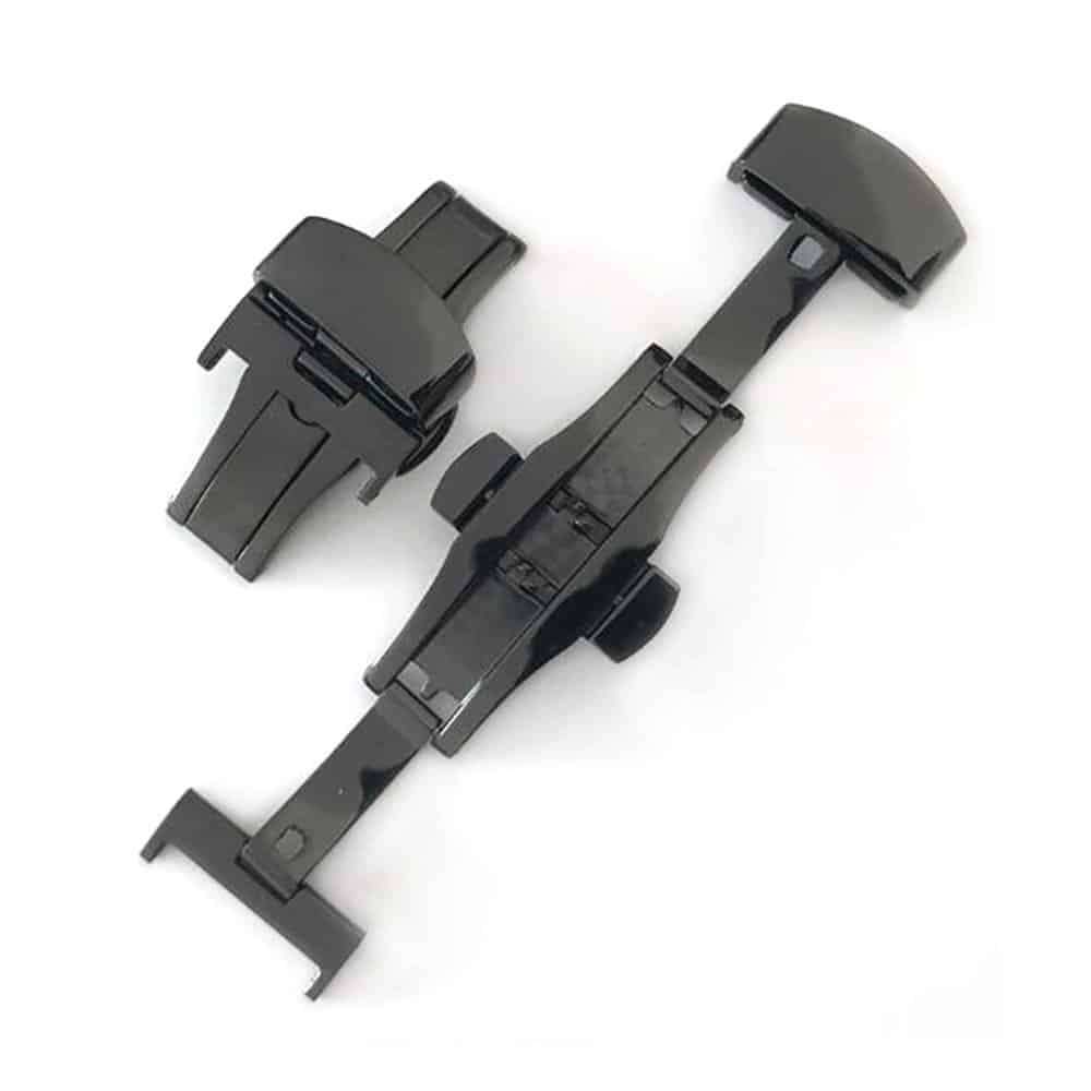 22mm stainless-steel deployment clasp for watch strap - Black