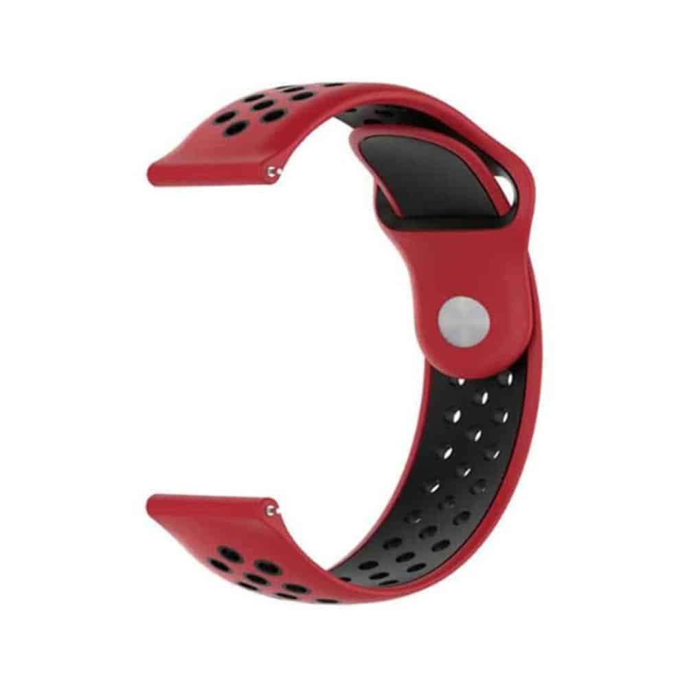 20mm Sporty Silicone Strap for Samsung Gear Sport- Black/Red