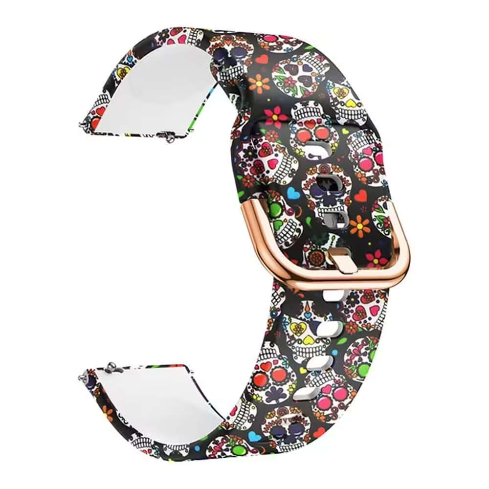 18mm Universal Silicone Strap - Colour Skull