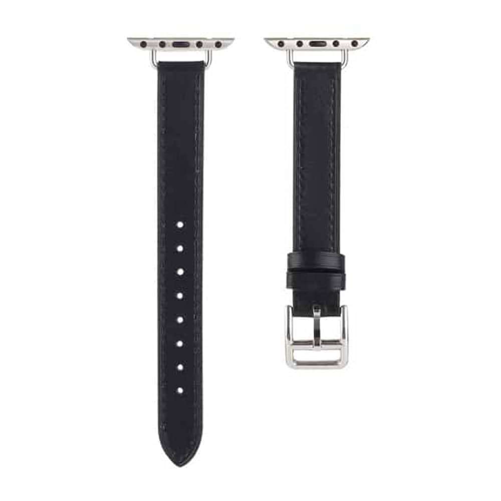 Slim Leather Band Strap for Apple Watch 42/44/45/49mm - Black