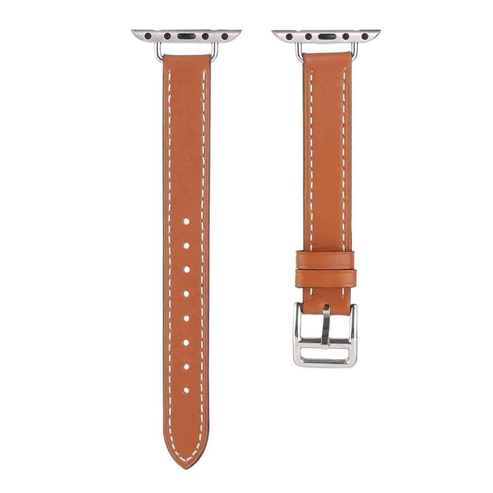 Slim Leather Band Strap for Apple Watch 42/44/45/49mm - Brown