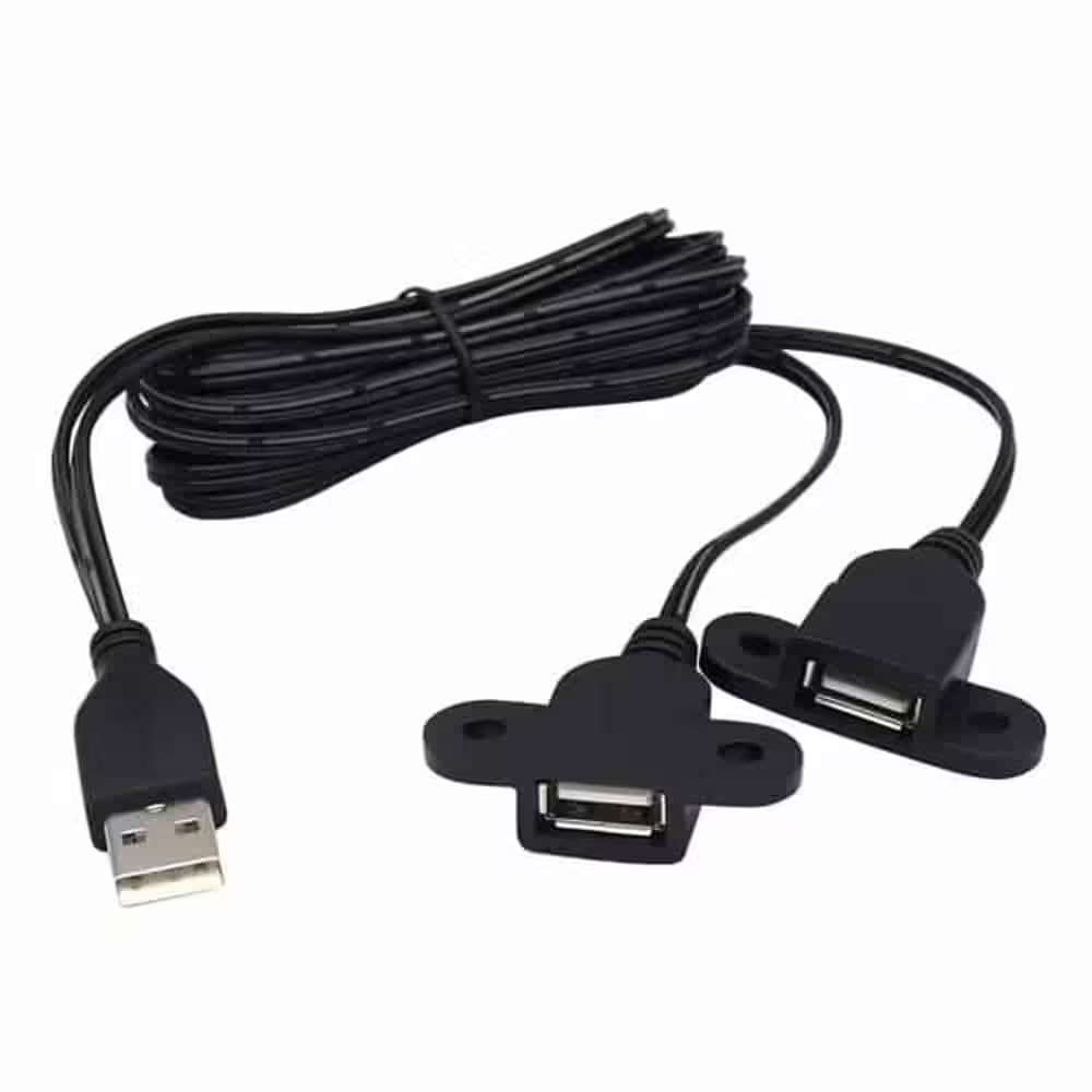 USB 2.0/ USB Type A 2-in-1 Device Charging Extension Cable