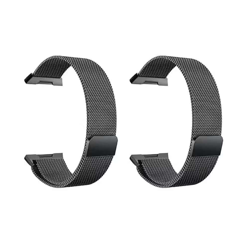 Stainless Steel Milanese Strap for Fitbit Ionic 2 Pack - Black