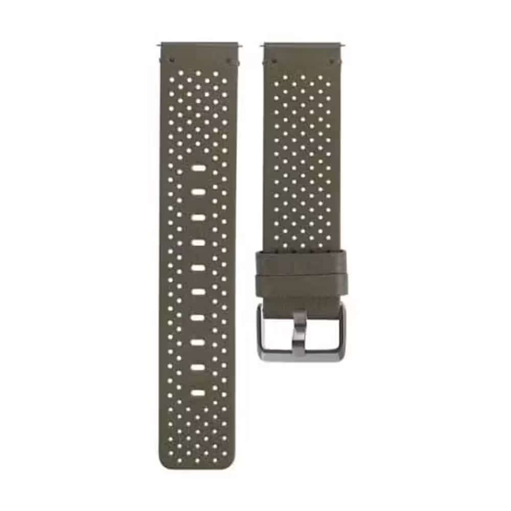 Fitbit Versa 2 replacement leather strap - Army Green