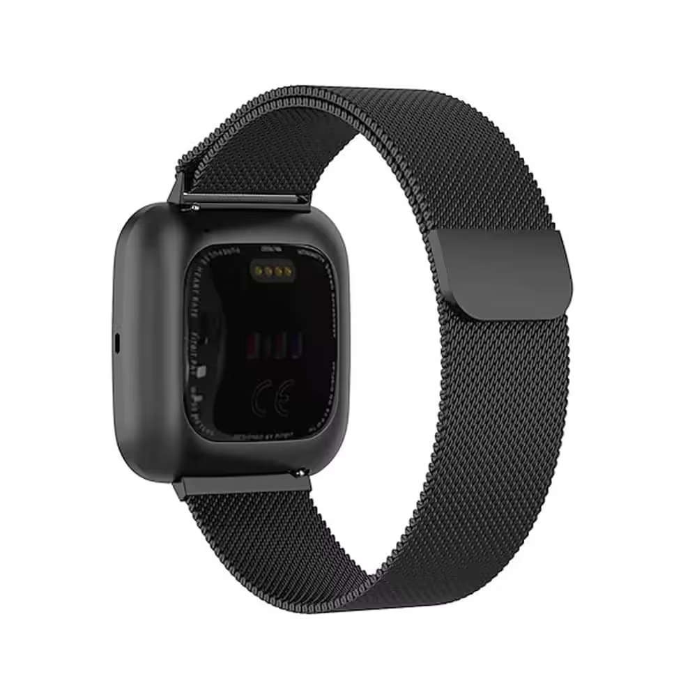 Milanese Strap for Fitbit Versa/ Versa 2- Black- M-L