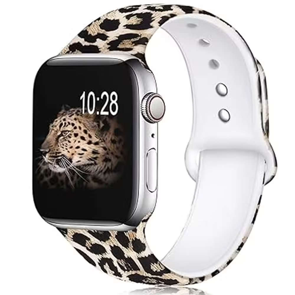 38/40/41mm Apple Watch Silicone Strap - Cheetah Print (M-L)