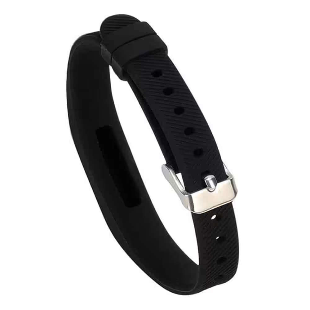 Sporty Silicone Strap for Fitbit Flex 2 Fitness Tracker- Black