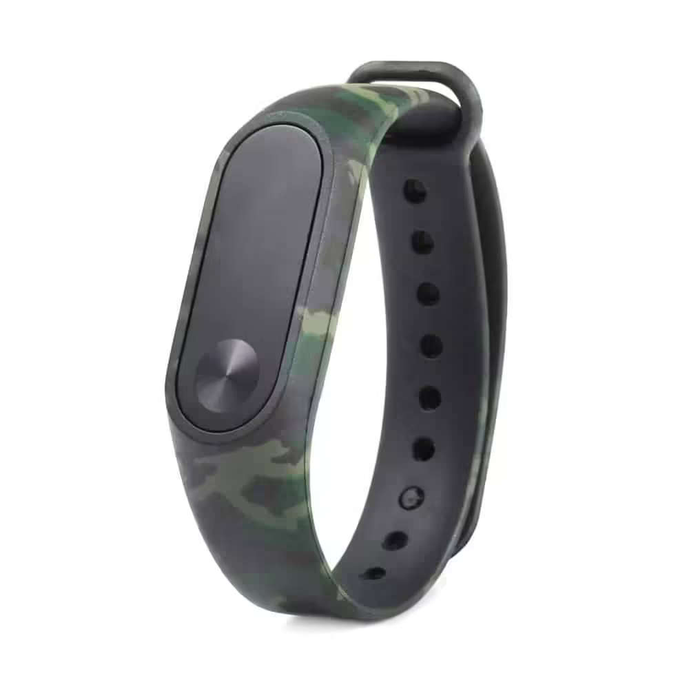 Xiaomi Mi Band 2 replacement silicone strap - Camo green