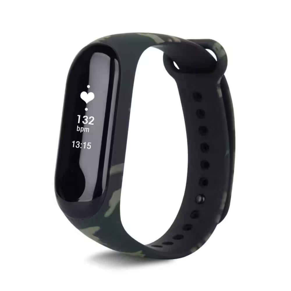 Xiaomi Mi Band 2 replacement silicone strap - Camo green