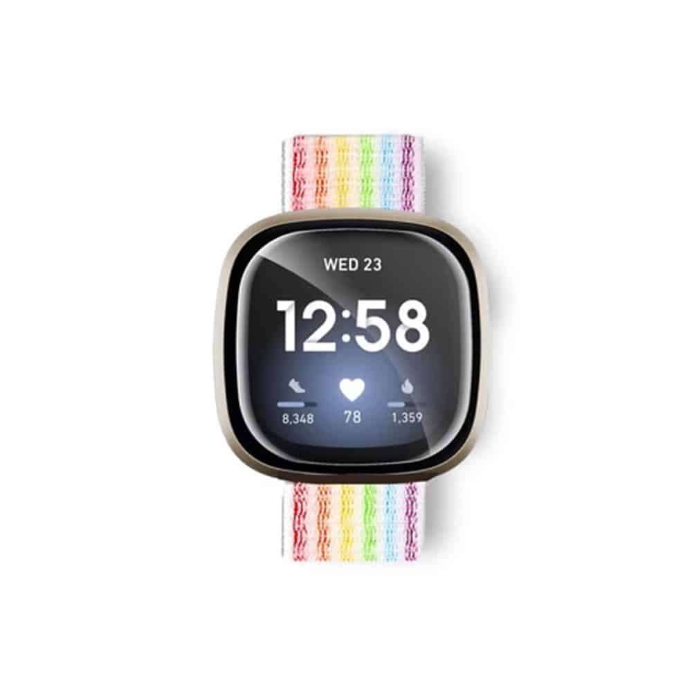 Replacement Woven Nylon Strap for Fitbit Versa 2- Rainbow