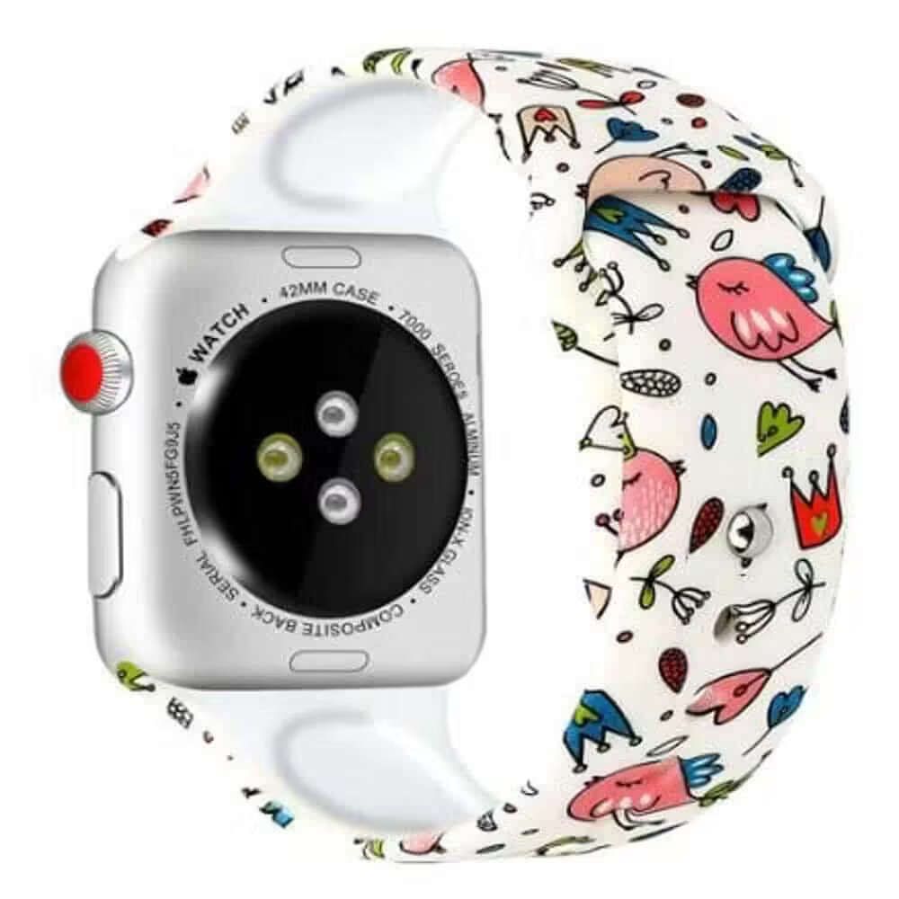 Silicone Strap for 42/44/45/49mm Apple Watch- Tweets- S/M