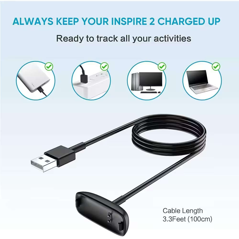 Replacement USB Fast Cradle Clip Charger for Fitbit Inspire 2