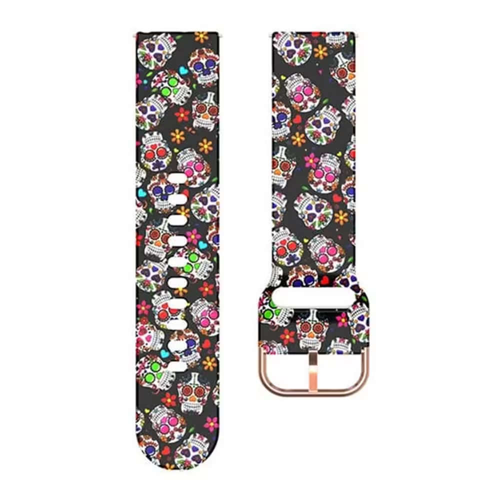 18mm Universal Silicone Strap - Colour Skull