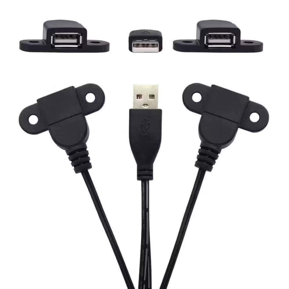 USB 2.0/ USB Type A 2-in-1 Device Charging Extension Cable