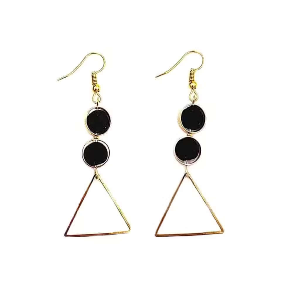Feather/Triangle Lava Stone Diffuser/Aromatherapy Earrings x2