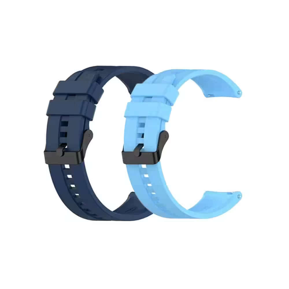 22mm Silicone Band for Huawei watch GT Runner - Navy+Light Blue - Combo