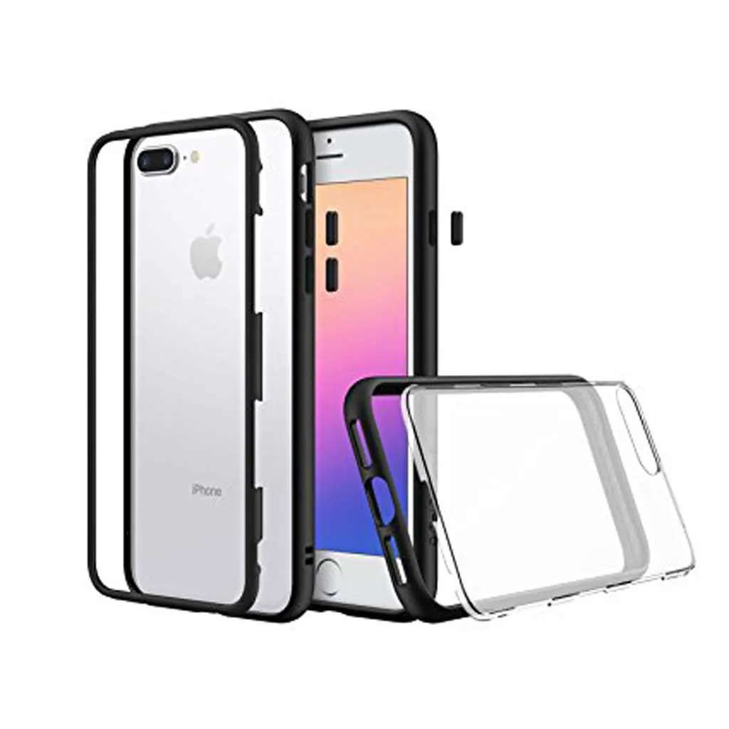 RHINOSHIELD MOD for iPhone 7, 8 Plus (Black, Clear Backplate)