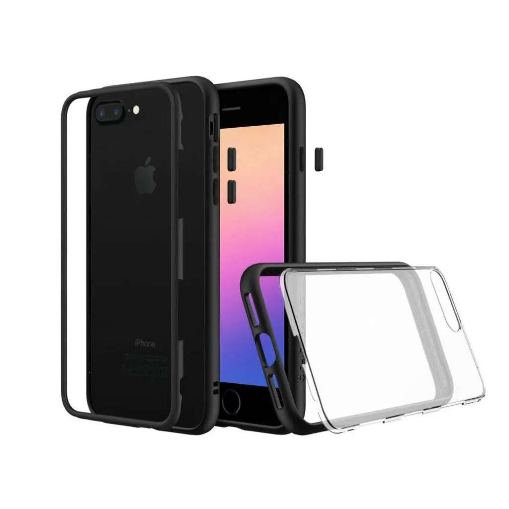 RHINOSHIELD MOD for iPhone 7, 8 Plus (Black, Clear Backplate)