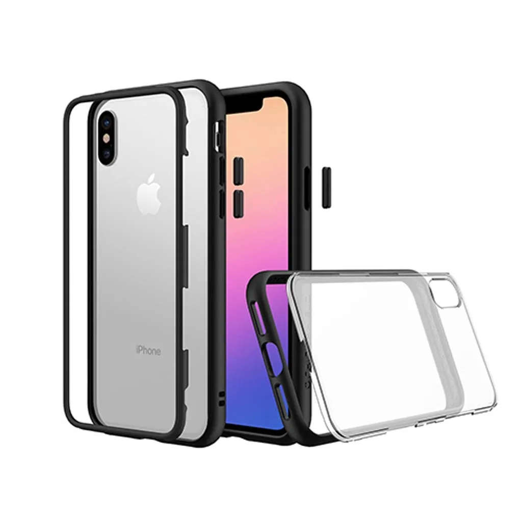 RHINOSHIELD MOD Case for iPhone X (Black, Clear Backplate)