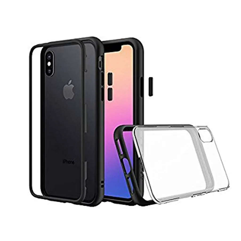 RHINOSHIELD MOD Case for iPhone X (Black, Clear Backplate)