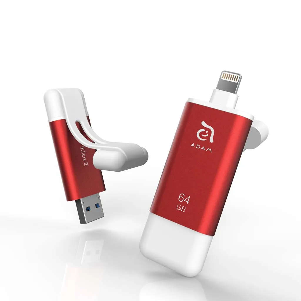 Adam Elements iKlip II Lightning Flash Drive 64GB - Red