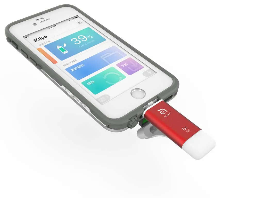 Adam Elements iKlip II Lightning Flash Drive 64GB - Red