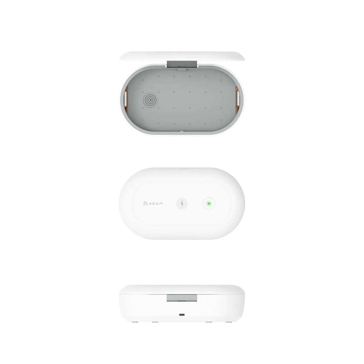 Adam Elements OMNIA UVC+ UV Ozone Sterilizer Box with Fast Wireless Charger - White