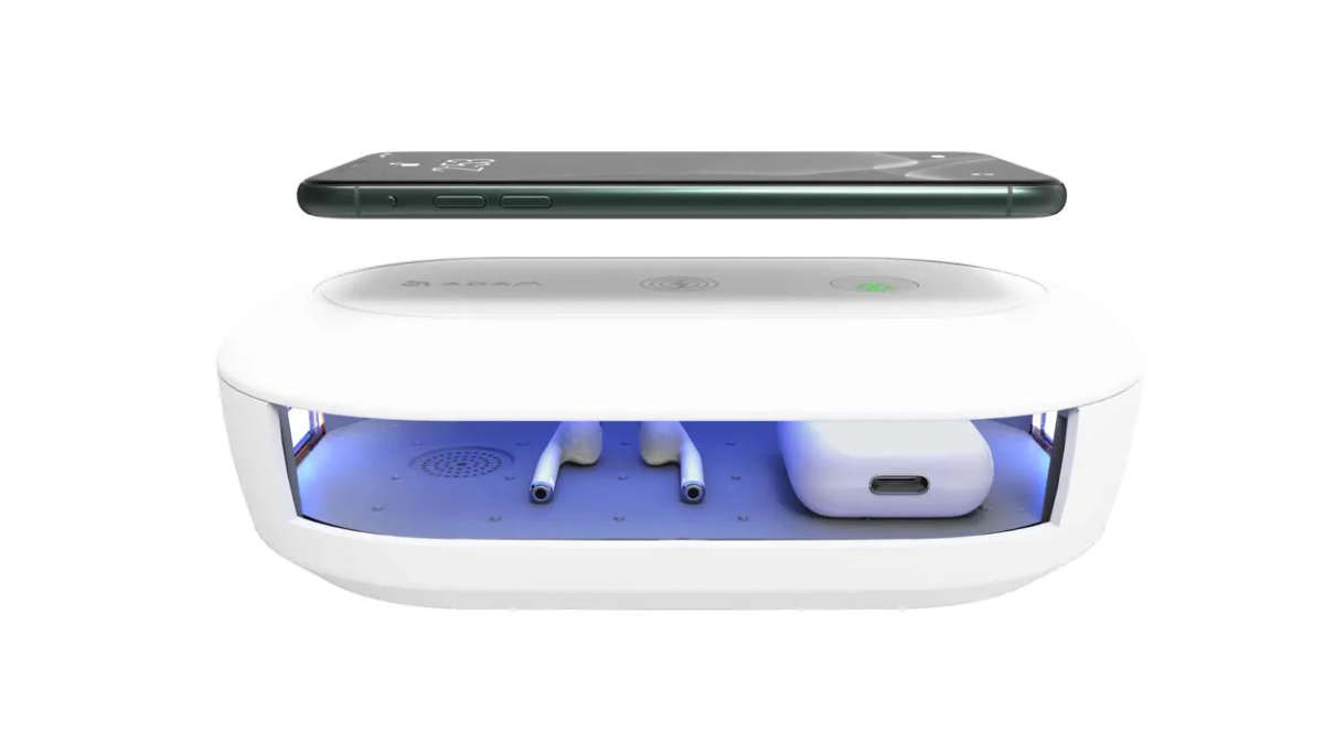 Adam Elements OMNIA UVC+ UV Ozone Sterilizer Box with Fast Wireless Charger - White