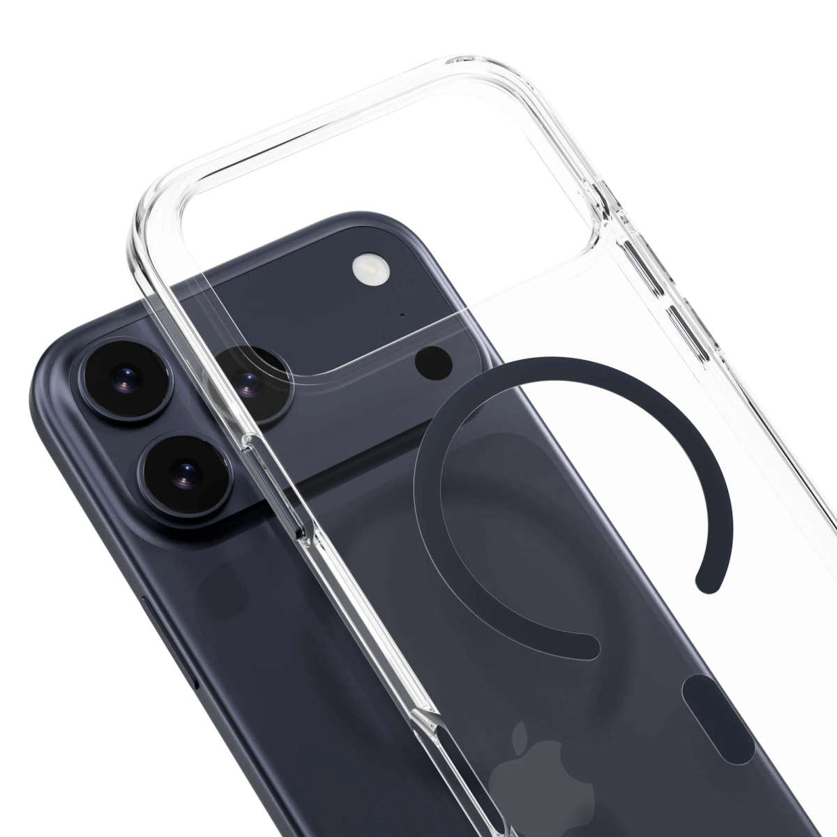 MagEasy Bright M Never Yellowing Protective Clear Case (C-Shaped Magnetic Ring) for iPhone 17 Pro...