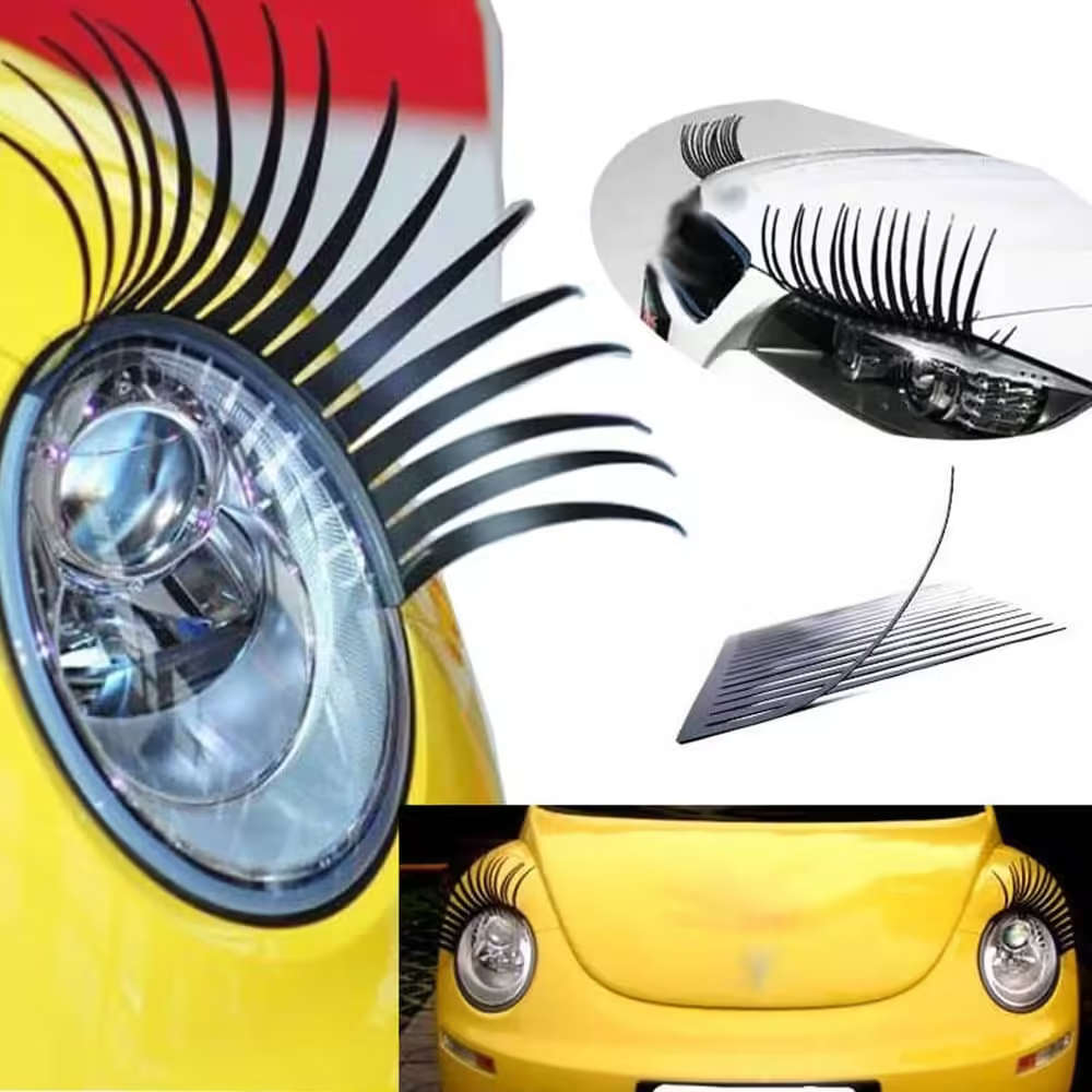 Car Bakkie Headlight Adjustable False Eyelashes Sticker Decor