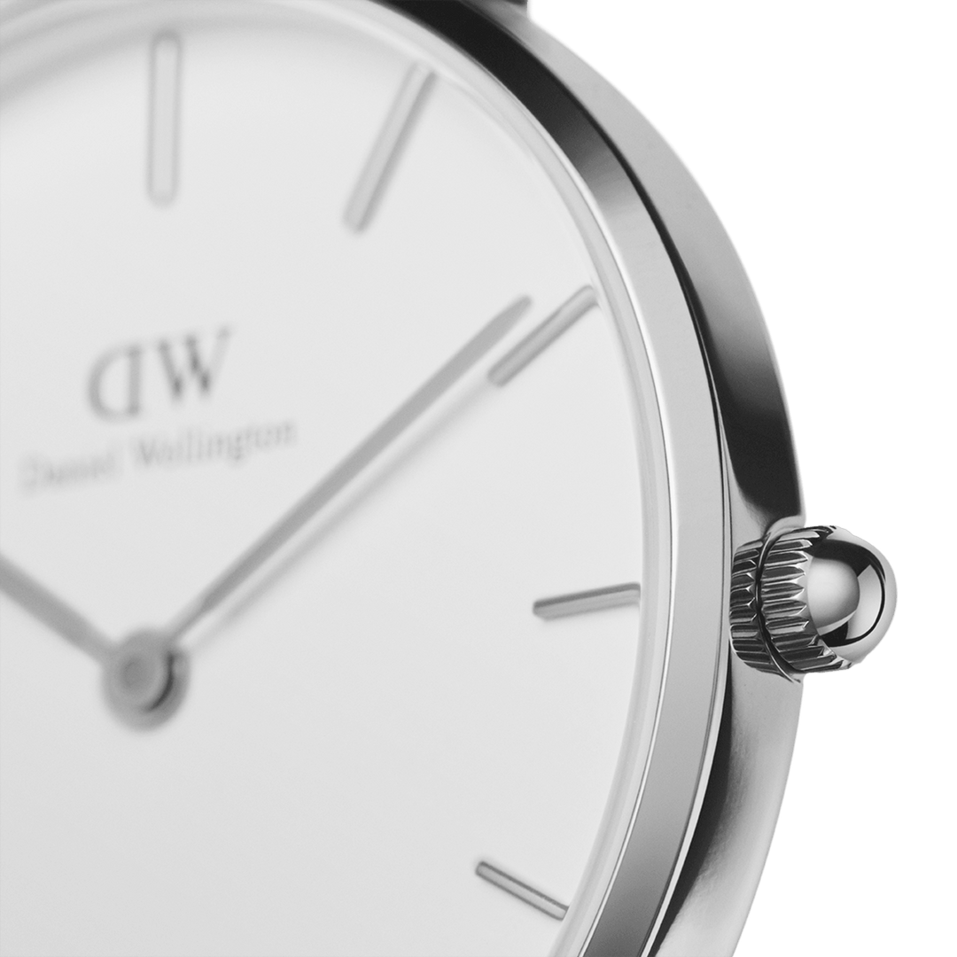 Daniel Wellington Sterling Silver tone Women's Watch (DW00100164) - White Dial & Mesh Bracelet