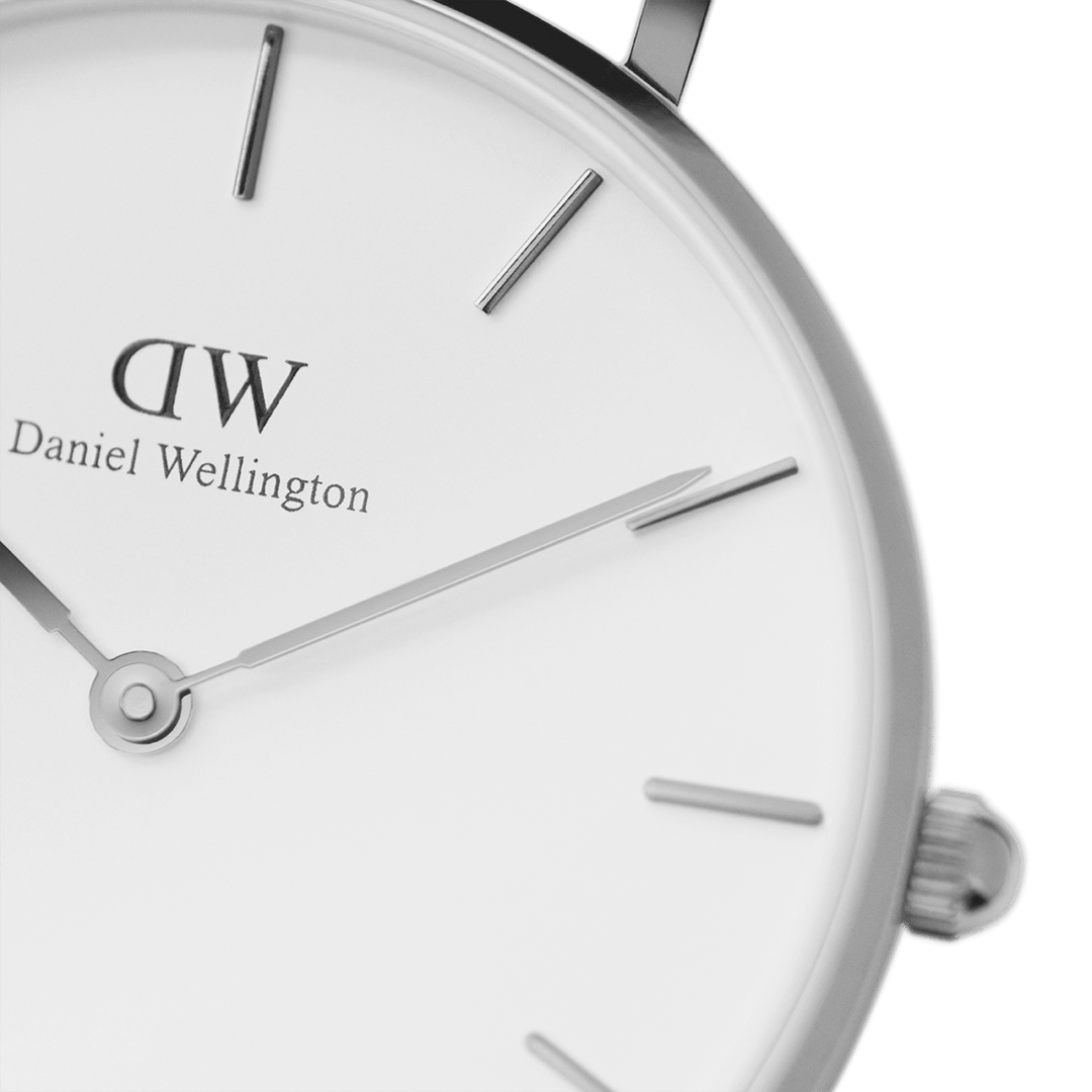 Daniel Wellington Sterling Silver tone Women's Watch (DW00100164) - White Dial & Mesh Bracelet