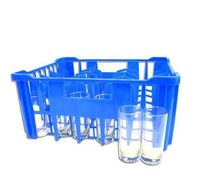 Formosa Blue Plastic Glass Crate