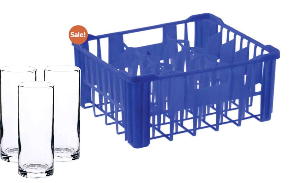 Formosa Blue Plastic Glass Crate