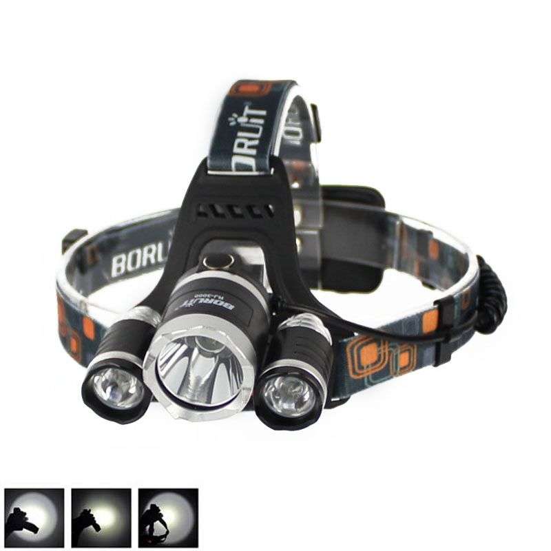 Stock from 6//High Headlamp 3X Cree T6 Boruit RJ-3000