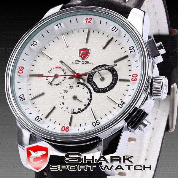 SHARK PACIFIC RACER CHRONO WATCH RED/BLACK TRIM WATCH  W/ BOX, PAPERS, LOADED!!