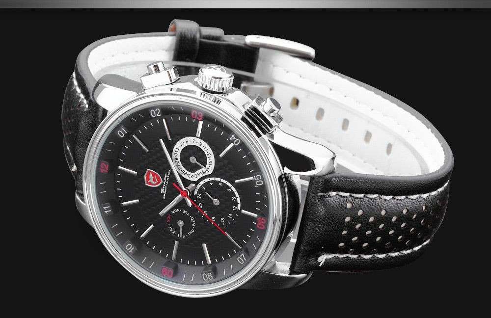 SHARK PACIFIC RACER CHRONO WATCH RED/BLACK TRIM WATCH  W/ BOX, PAPERS, LOADED!!