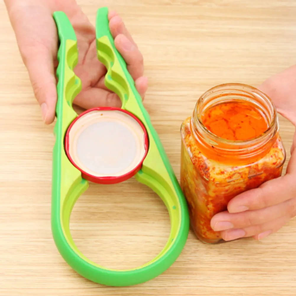4-in-1 Candy Color Multi-Size Bottle Opener Labor-Saving Cap Lifter Smart Can Bottles.