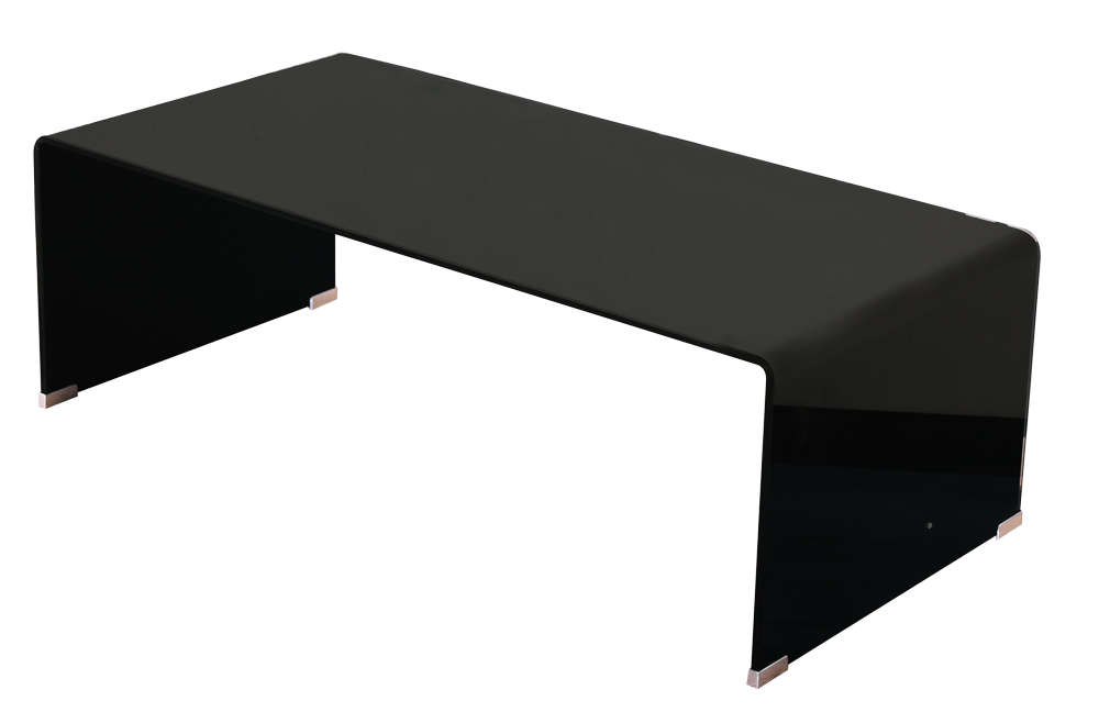 Ghost Glass Coffee Table - Black | Clear One coffee table Shiny transparent glass Tempered glass