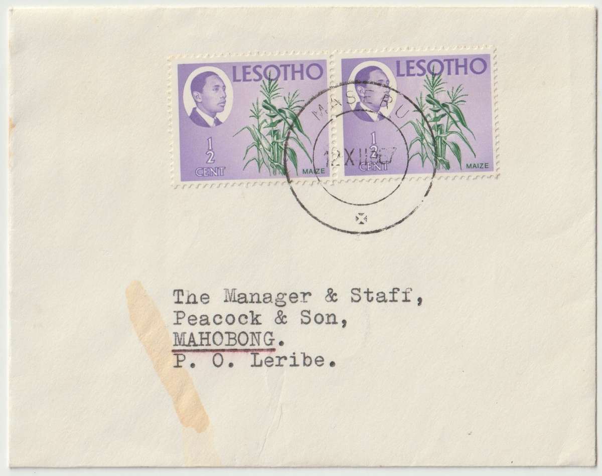 Lesotho 1967 Cat# SG: 125, Cover
