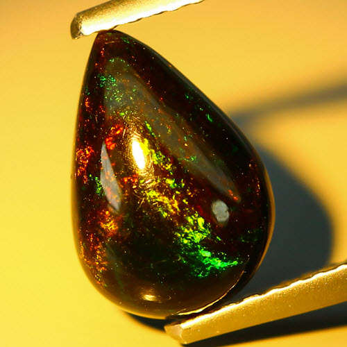 1.21ct Natural Ethiopian Black Opal Pear Cab