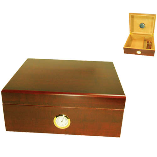 Cigar Humidor - Polished Burgundy for 50 Cigars - 002 (HUM009)