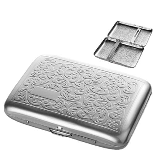 Cigarette Case - Chrome Embossed Venetian Chrome