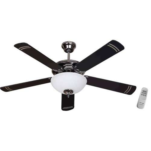Goldair 132cm Ceiling Fan - Black + 1 Light + Remote (GCF-501R)