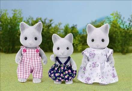 Sylvanian Toys: Grey Cat Family