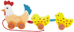 Pull Along Hen With Chicks (RGS50078)