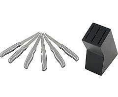 Stainless steel knives in block (6-piece) (P925)